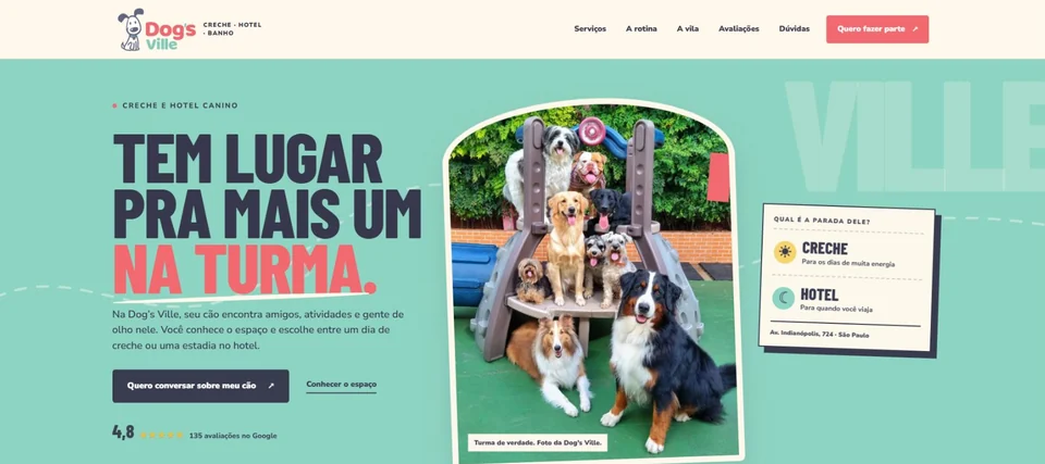 Homepage screenshot: Dog’s Ville Moema
