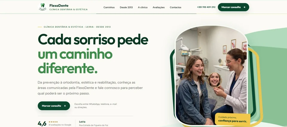 Homepage screenshot: FlexoDente